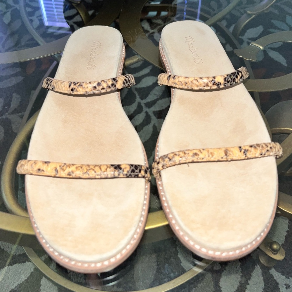 Paris Sandal In Melon Embossed Snake Print